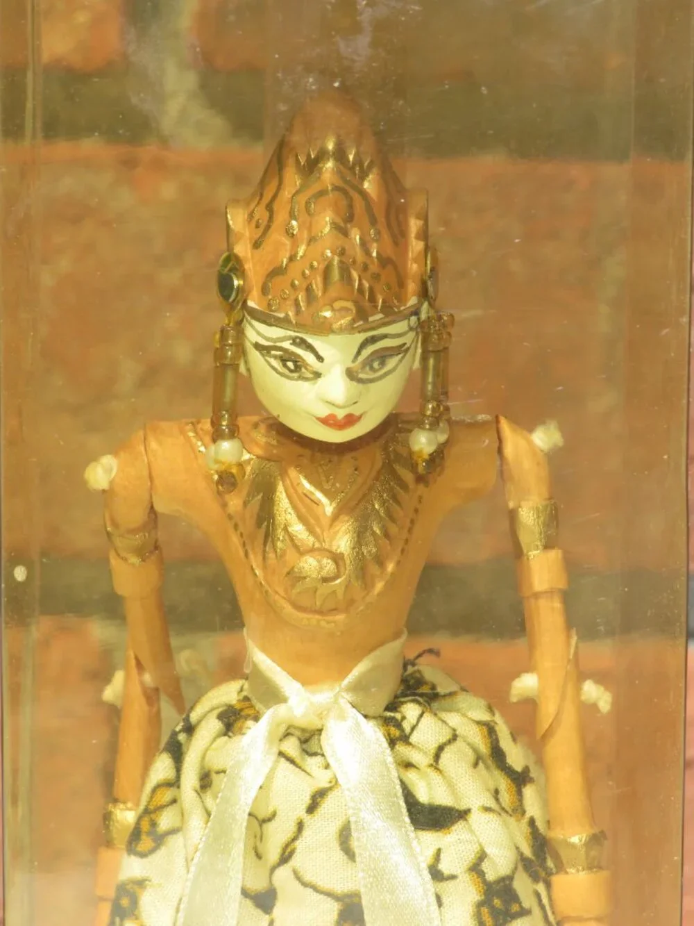Vintage Indonesian Wayang Golek Puppet in Handcrafted Display Case | Javanese